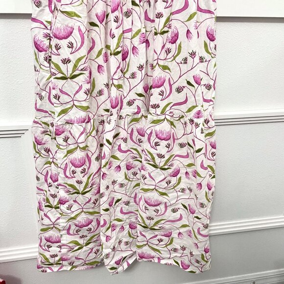 Monsoon & Beyond 1919 Estella Mongrove Pink Floral Puff Sleeve Midi Dress Size L - Picture 6 of 6